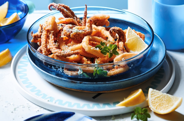 Calamari with ouzo mayo and oregano salt