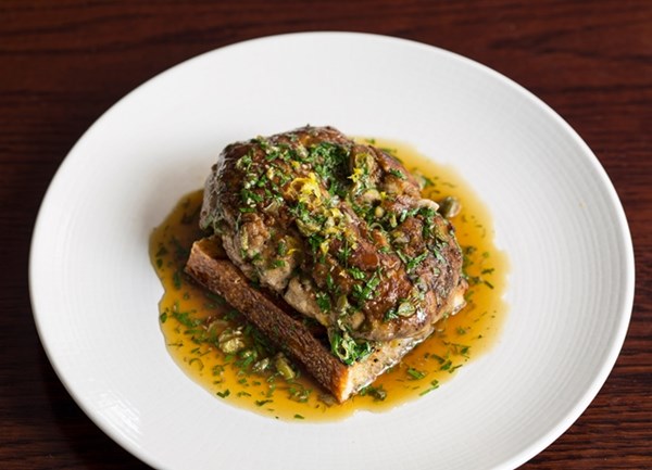Calf brains on toast