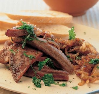Calf’s liver with slow-cooked onions, Marsala and sage