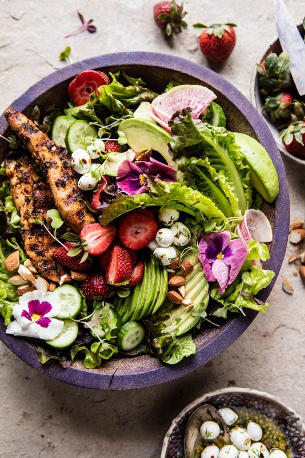 California chicken, avocado and goat cheese salad