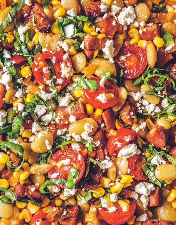 California-style lima bean succotash