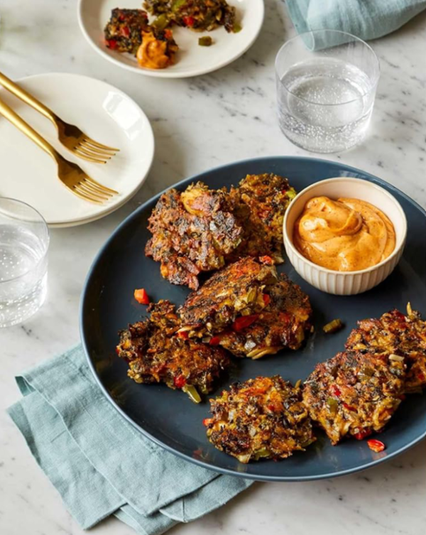 Callaloo and saltfish fritters