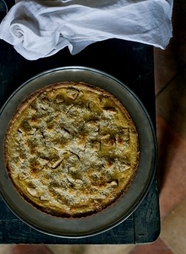 Calvados and crème fraîche apple tart