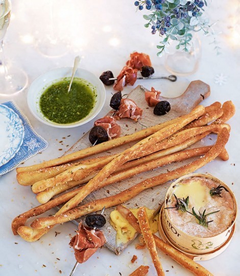 Calvados prune and Bayonne ham skewers