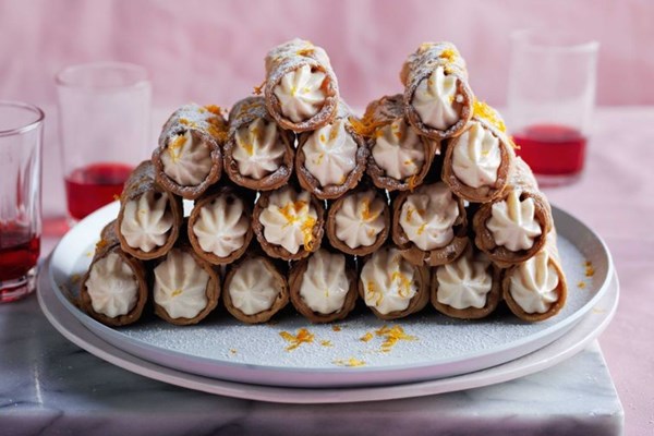 Campari & white chocolate cannoli