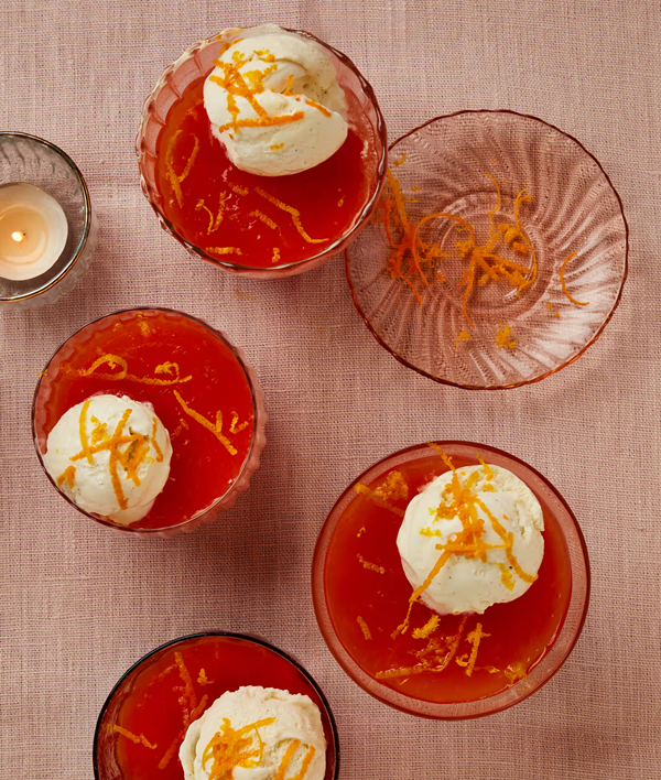 Campari and fresh orange jelly