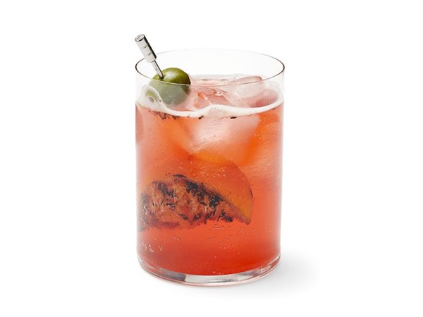Campari and tonic with grilled oranges