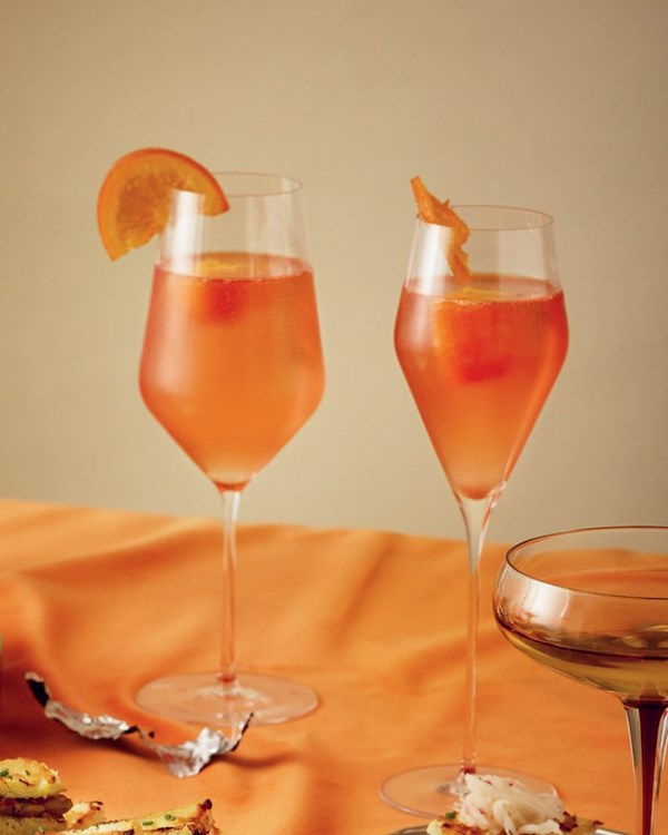 Campari, orange & elderflower Champagne cocktail