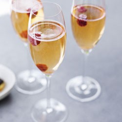Campari, raspberry and Prosecco cocktail