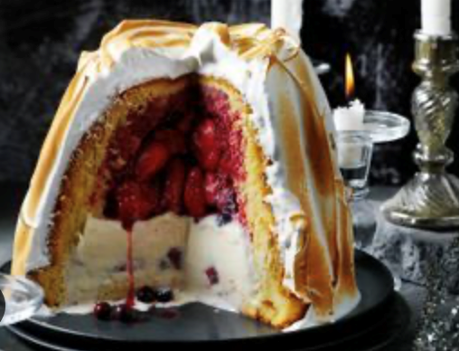 Campari summer pudding bombe Alaska