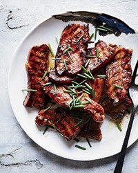 Campfire bacon with maple-citrus glaze