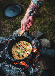 Campfire hangover breakfast