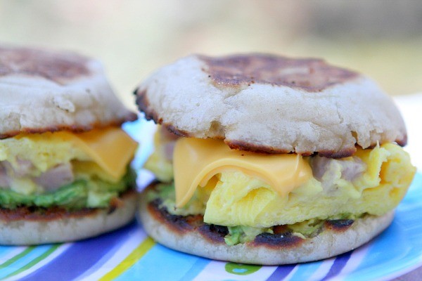 Camping breakfast sandwiches