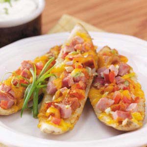 Canadian bacon potato skins