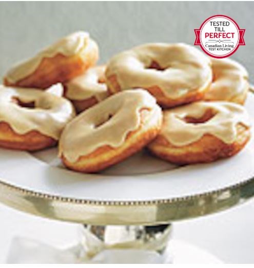 Canadian maple-glazed doughnuts