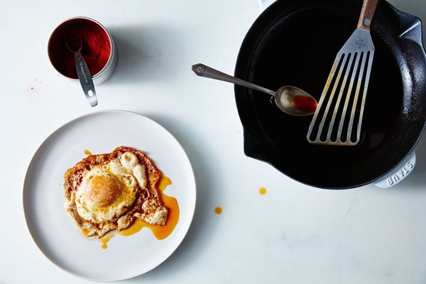 Canal House's pimentón fried eggs