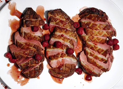 Canard aux framboises