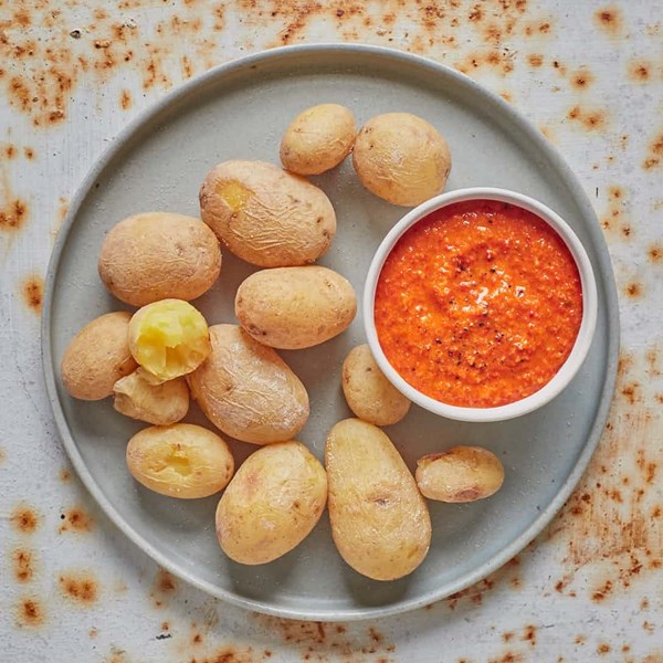 Canarian potatoes with smoky mojo sauce