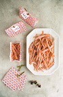 Candied blood orange rinds