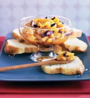 Candied clementine and Kalamata compote