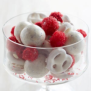 Candied cranberries and cranberry syrup