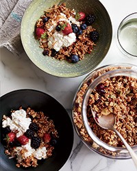 Candied ginger, coconut and quinoa granola