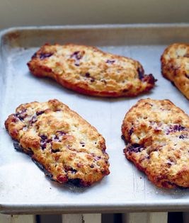 Candied lemon and blackberry scones