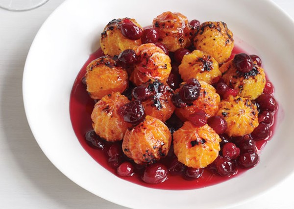 Candied mandarin oranges with cranberries