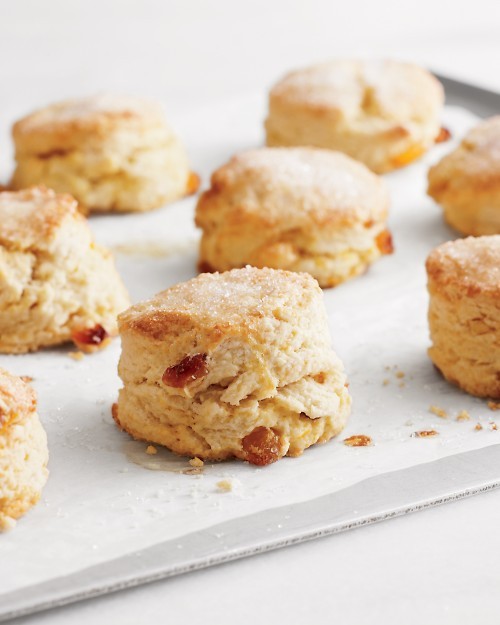 Candied orange and golden raisin scones