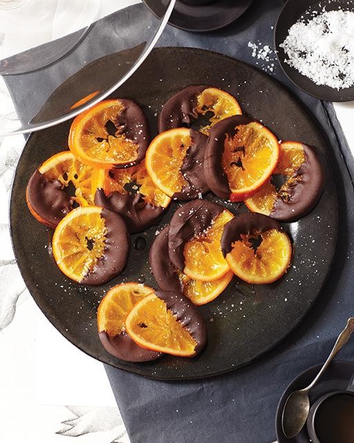Candied orange dipped in chocolate