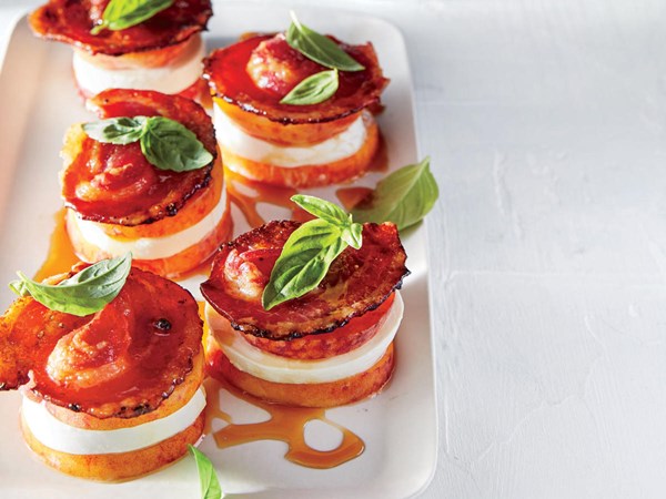 Candied pancetta stacks