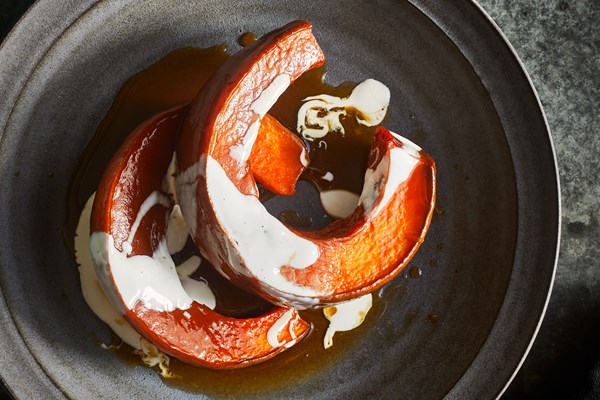 Candied pumpkins with piloncillo and cinnamon