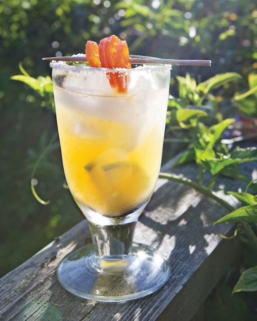 Candied Rangpur lime rounds and syrup
