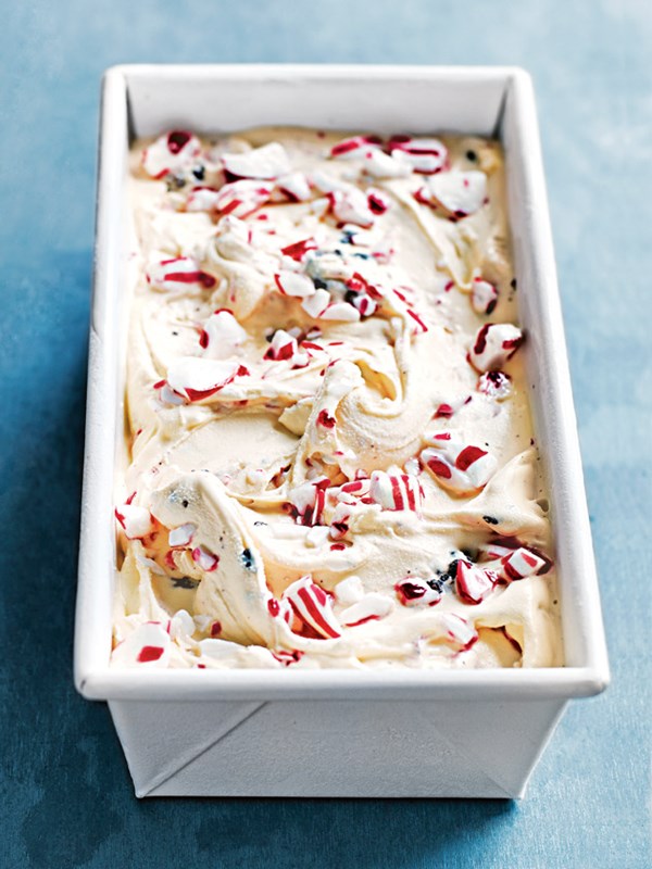 Candy cane and brownie ice-cream