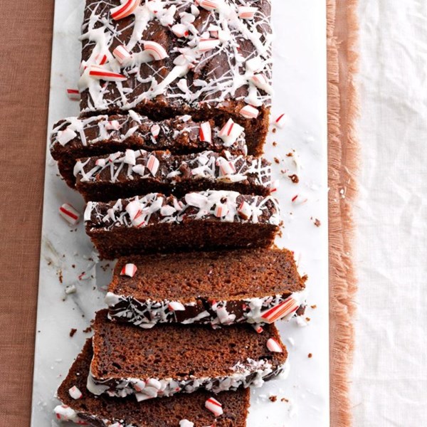 Candy cane chocolate loaves
