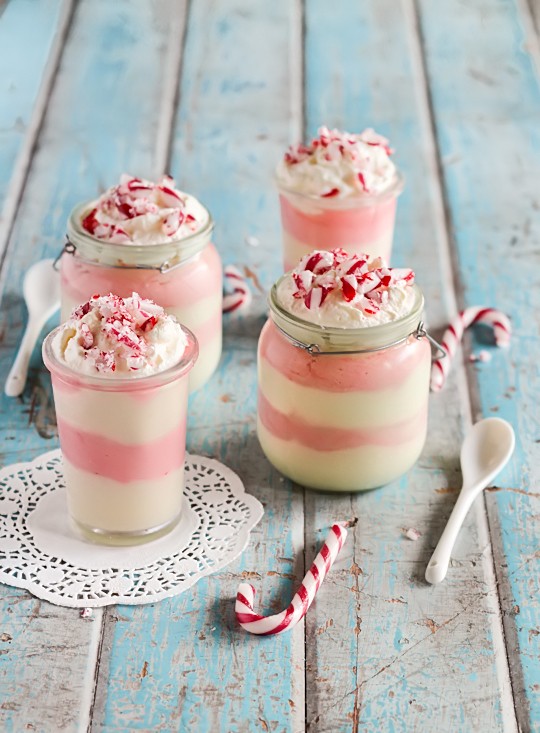 Candy cane white chocolate mousse