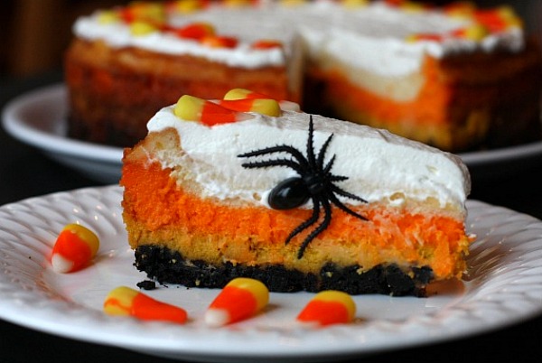 Candy corn cheesecake