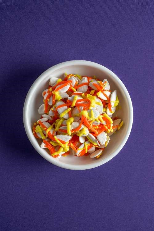 Candy corn pumpkin seeds