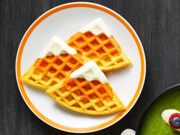 Candy corn waffles
