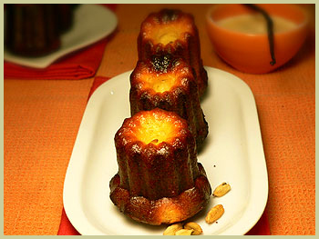 Canelé with cardamom crème Anglaise