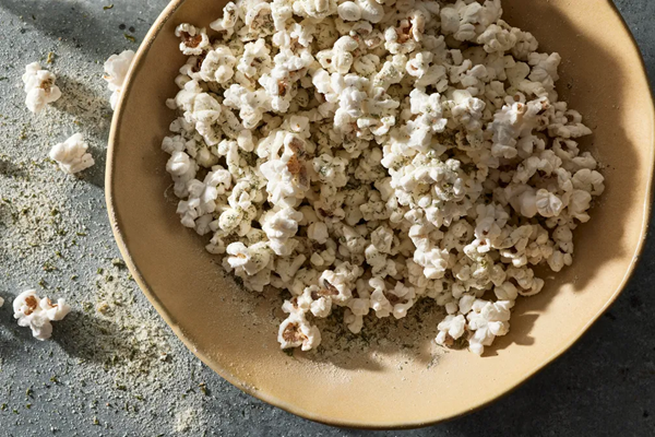 Cannabuttered popcorn with ranch seasoning