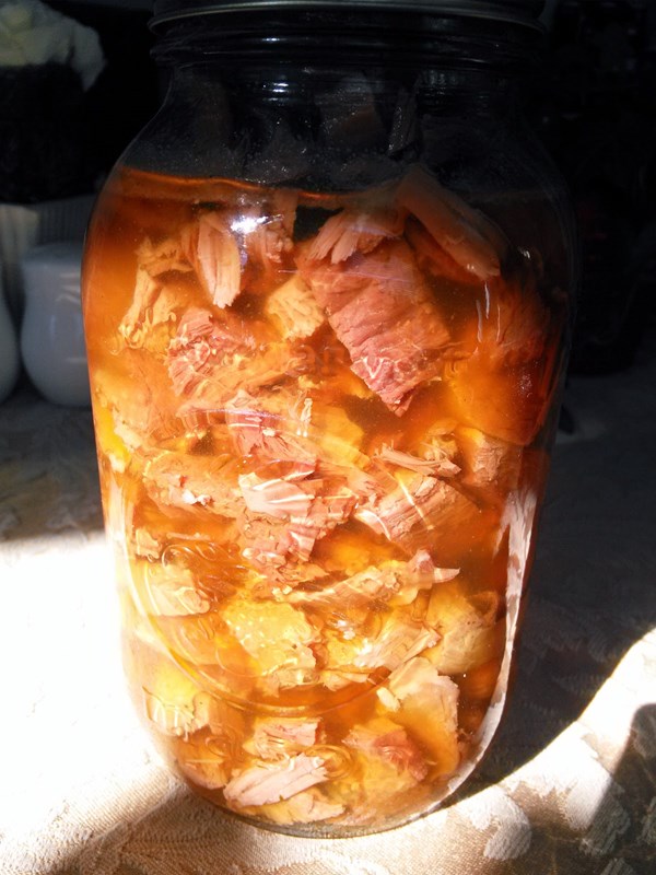 Canned goose meat