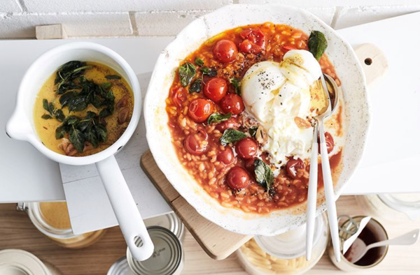 Canned tomato risotto