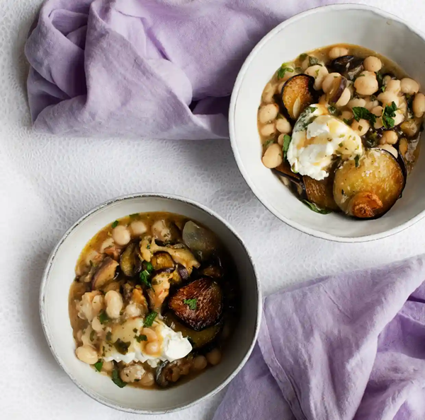 Cannellini, aubergine and labneh