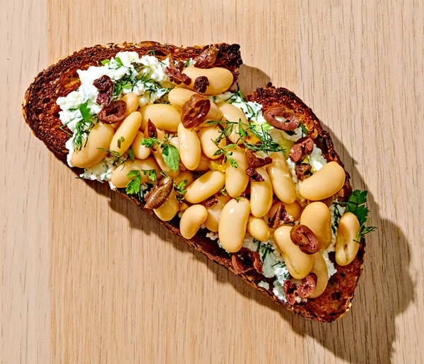 Cannellini bean & herbed ricotta toast