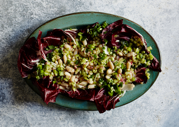 Cannellini bean salad with radicchio and celery