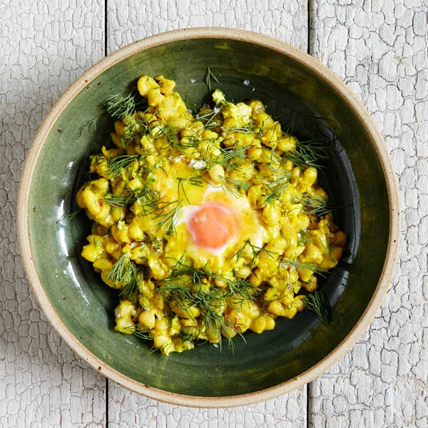 Cannellini beans, dill and eggs