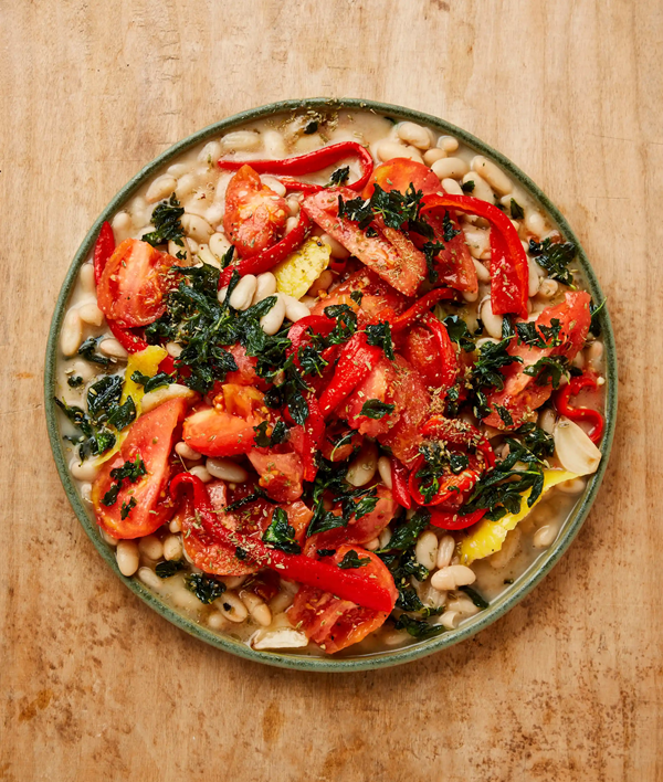 Cannellini beans with grilled tomatoes
