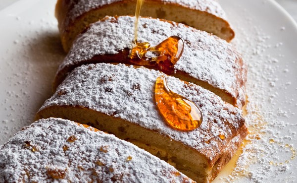 Cannoli cream calzone with honey and orange