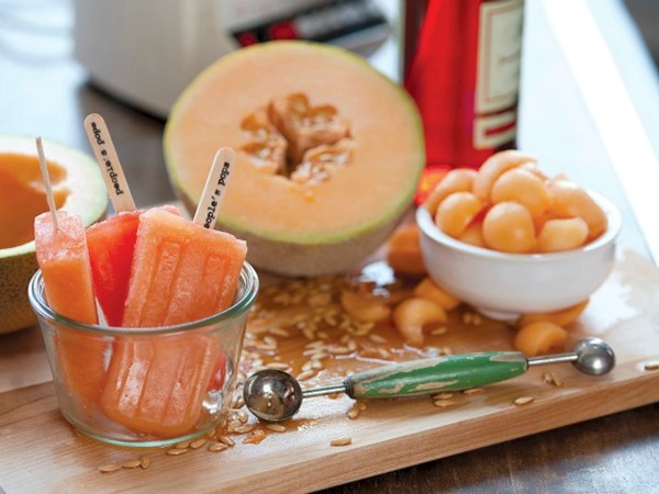 Cantaloupe & Campari pops (Bake the Book)